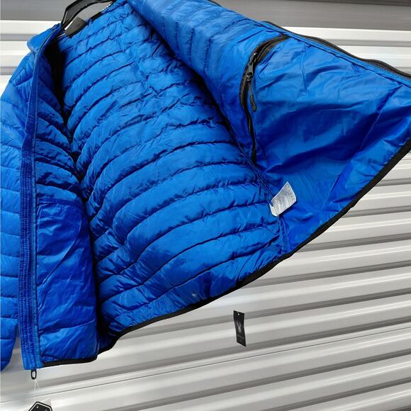 Spyder Mens Large Hooded Jacket Electric Blue Packable ThermoWeb Water Resistant - Picture 6 of 16